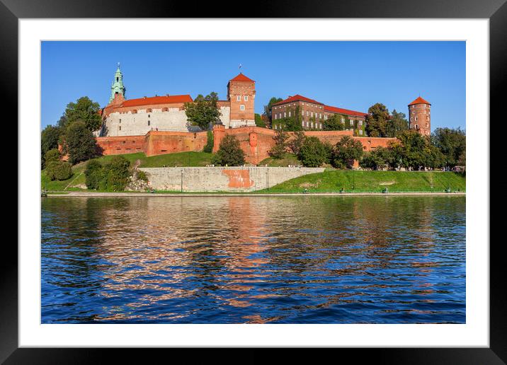 Wawel Royal Castle At Vistula River In Krakow Framed Mounted Print by Artur Bogacki
