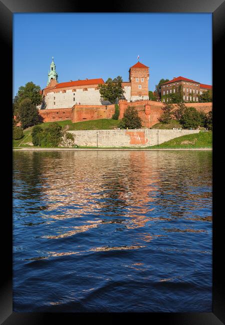 Wawel Royal Castle River View In Krakow Framed Print by Artur Bogacki