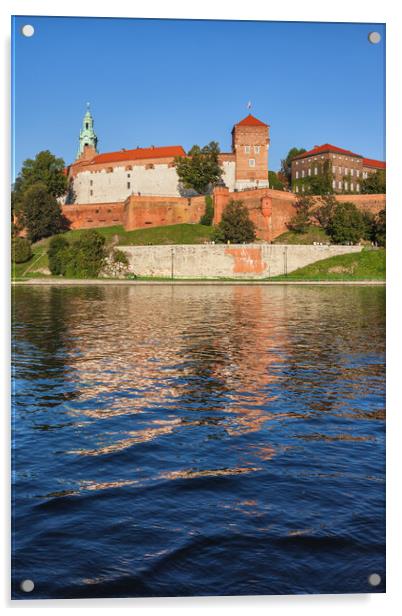Wawel Royal Castle River View In Krakow Acrylic by Artur Bogacki