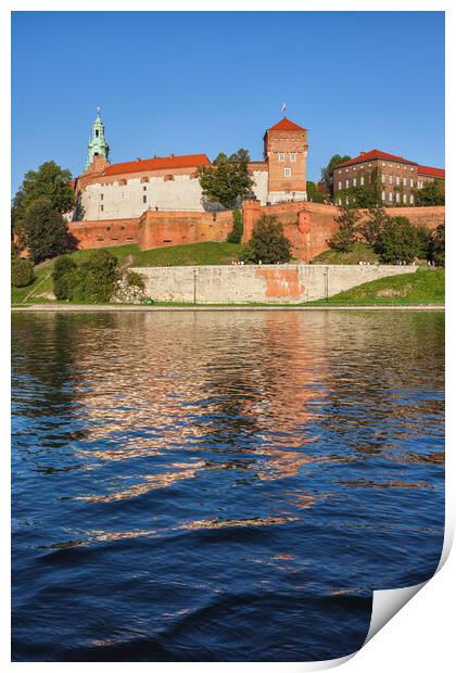 Wawel Royal Castle River View In Krakow Print by Artur Bogacki
