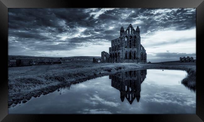 Whitby Abbey Monochrome Framed Print by Tim Hill