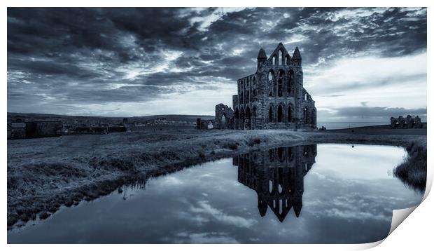 Whitby Abbey Monochrome Print by Tim Hill