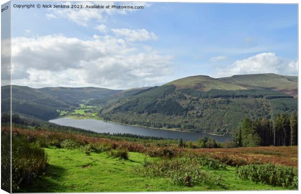 Stunning View down into the Talybont Valley  Canvas Print by Nick Jenkins
