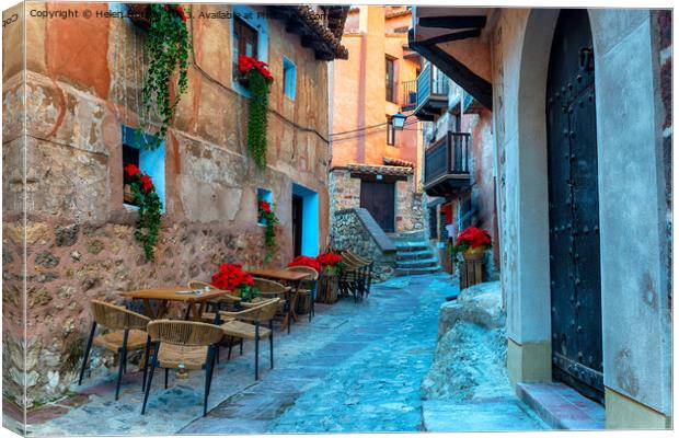  Albarracin near Teruel in Spain Canvas Print by Helen Hotson