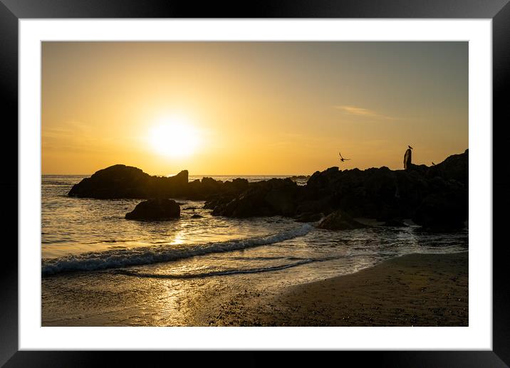 A golden sunset on Anglesey Framed Mounted Print by Andrew Kearton