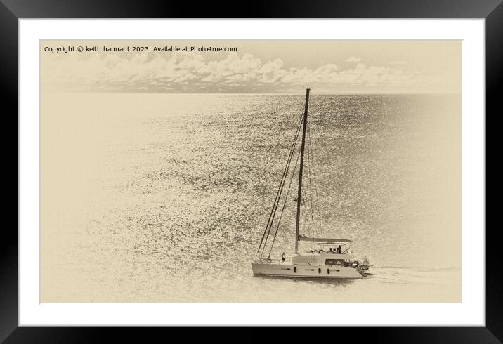 Caribbean Yacht off Grenada Framed Mounted Print by keith hannant