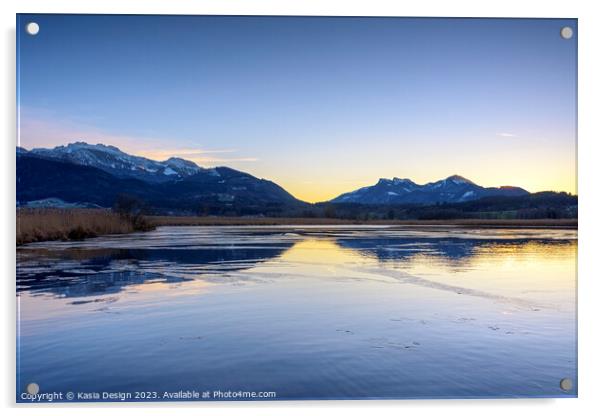 Dusk Light over the Bavarian Alps Acrylic by Kasia Design