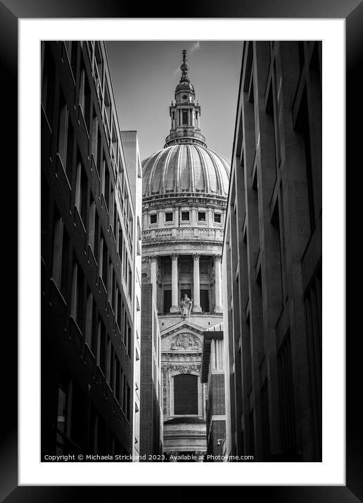 St Paul’s UK, London, Black and white  Framed Mounted Print by Michaela Strickland