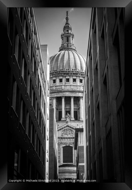 St Paul’s UK, London, Black and white  Framed Print by Michaela Strickland