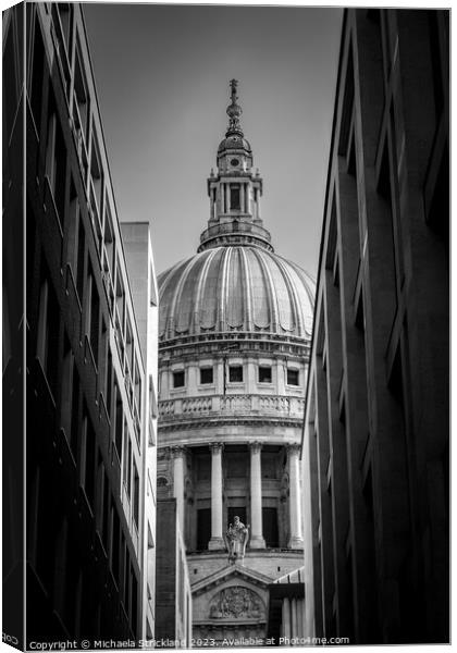 St Paul’s Cathedral, London, UK, Black and White  Canvas Print by Michaela Strickland