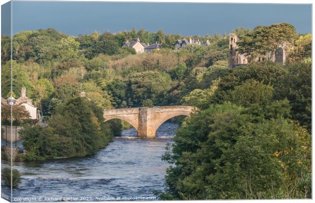 County Bridge and Castle in Watery Sunshine Canvas Print by Richard Laidler