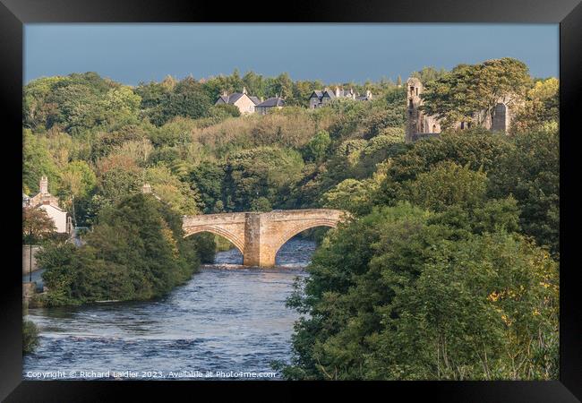 County Bridge and Castle in Watery Sunshine Framed Print by Richard Laidler