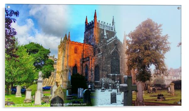 Dunfermline Abbey - 4 Seasons Acrylic by Keith Rennie