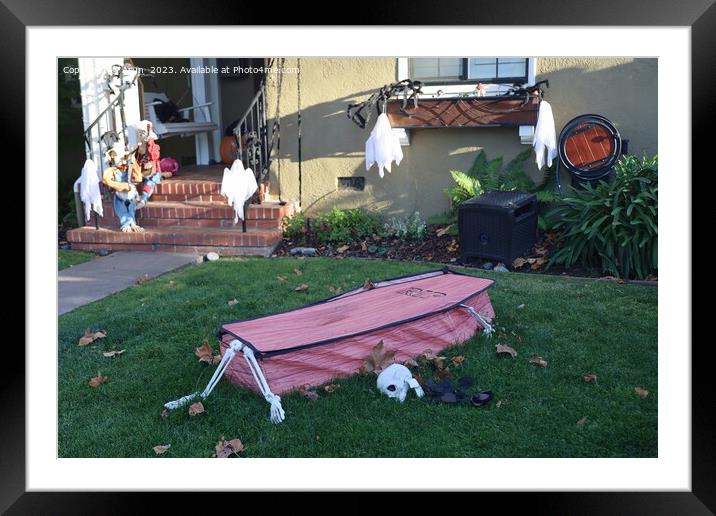 Halloween decorations on streets Framed Mounted Print by Arun 