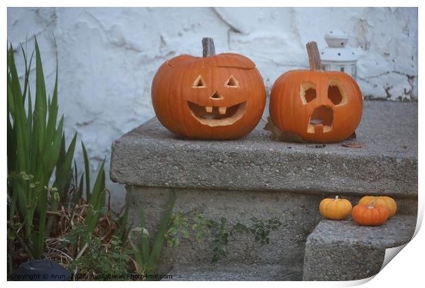 Halloween decorations on streets Print by Arun 