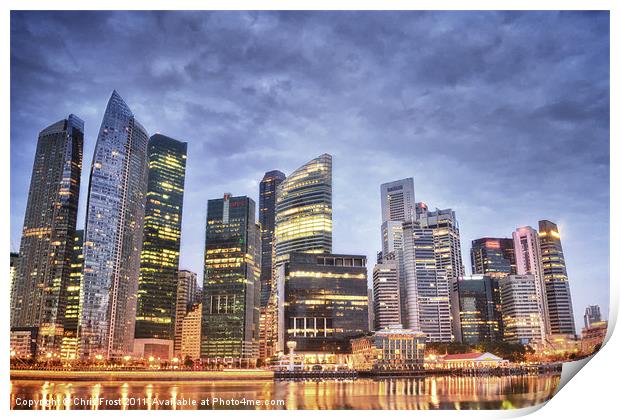 Singapore waterfront Print by Chris Frost