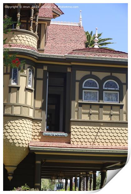 Winchester Mystery House in San Jose California Print by Arun 