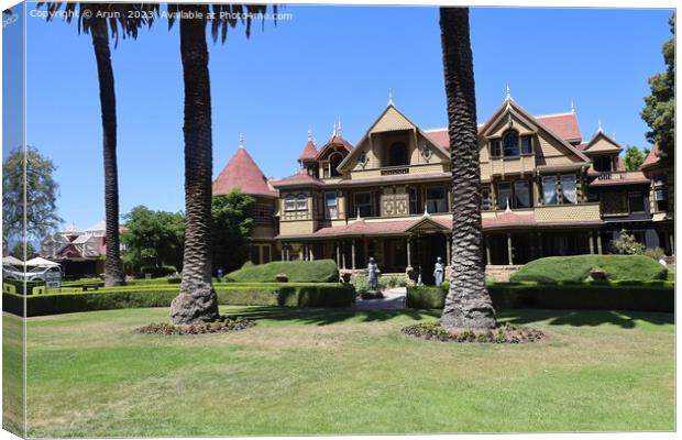 Winchester Mystery House in San Jose California Canvas Print by Arun 