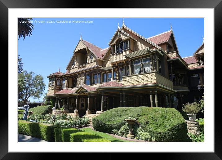 Winchester Mystery House in San Jose California Framed Mounted Print by Arun 