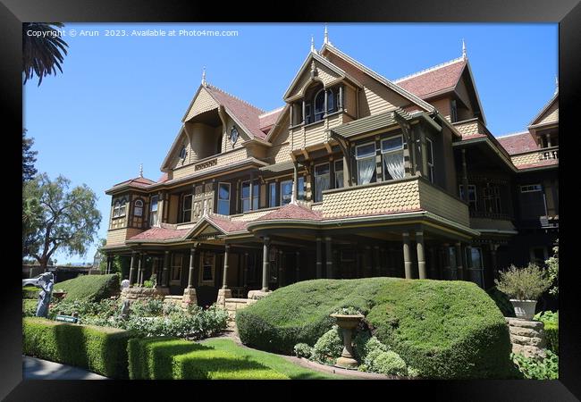 Winchester Mystery House in San Jose California Framed Print by Arun 