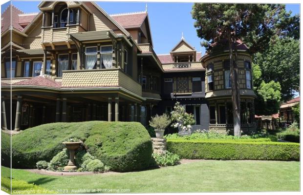 Winchester Mystery House in San Jose California Canvas Print by Arun 