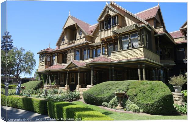 Winchester Mystery House in San Jose California Canvas Print by Arun 