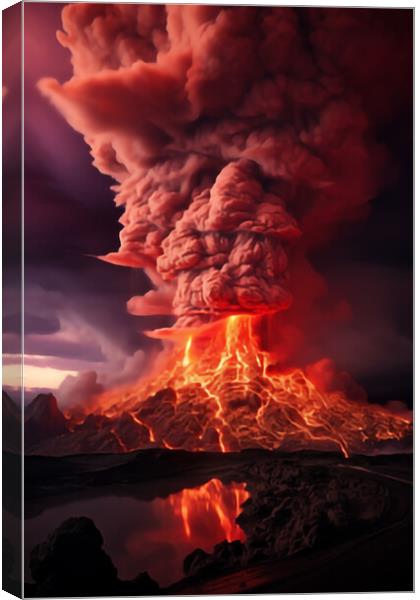 Dangerously Beautiful Volcano  Canvas Print by CC Designs