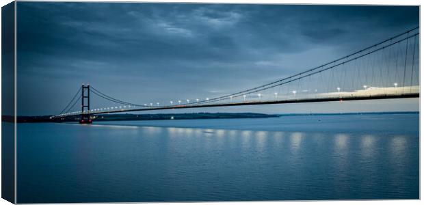 Humber Bridge at Dusk Canvas Print by Apollo Aerial Photography