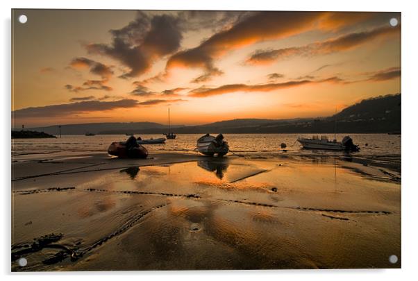 Newquay Sunrise Acrylic by Ian Collins