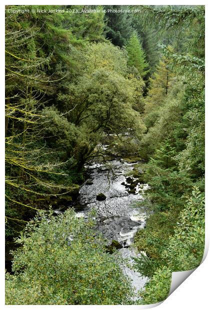 Outflow of the River Taff Fawr from Beacons Reserv Print by Nick Jenkins