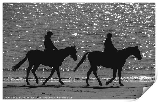 Horses on the beach Print by Michael bryant Tiptopimage