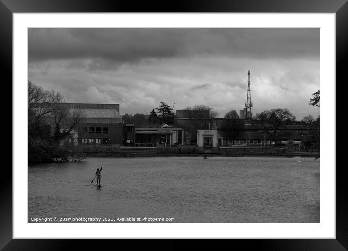 Alone and Water - (Black and White.) Framed Mounted Print by 28sw photography