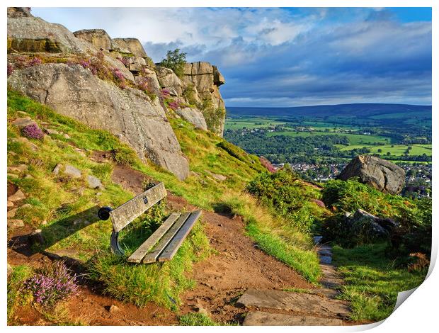 The Cow and Calf Rocks, Ilkley Print by Darren Galpin
