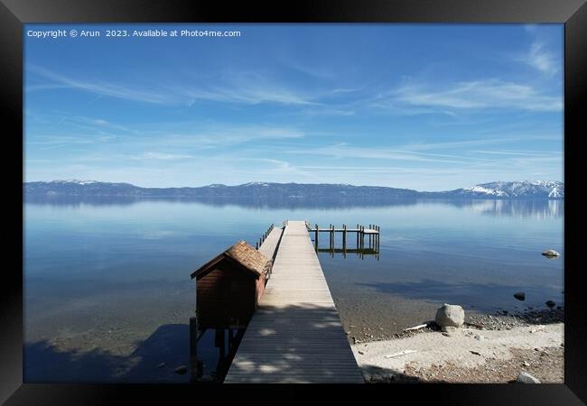 Lake tahoe Sugar Pine state park Framed Print by Arun 