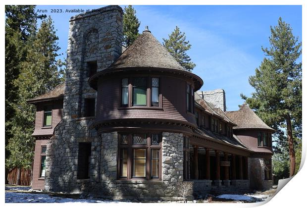 Hellman Ehrman mansion Lake tahoe Sugar Pine state park Print by Arun 