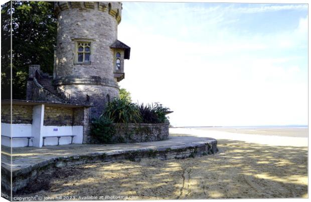Appley tower and beach, Ryde, Isle of Wight. Canvas Print by john hill