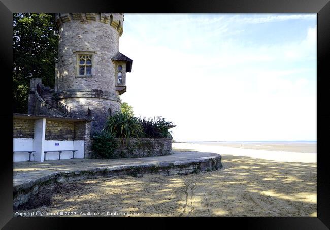Appley tower and beach, Ryde, Isle of Wight. Framed Print by john hill