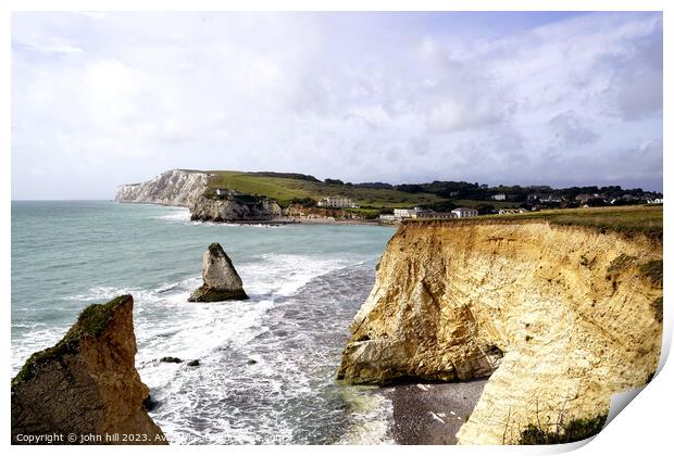 Freshwater bay, Isle of Wight. Print by john hill