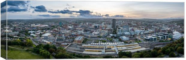 Sheffield Skyline at Dusk Canvas Print by Apollo Aerial Photography