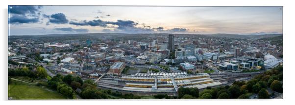 Sheffield Skyline at Dusk Acrylic by Apollo Aerial Photography