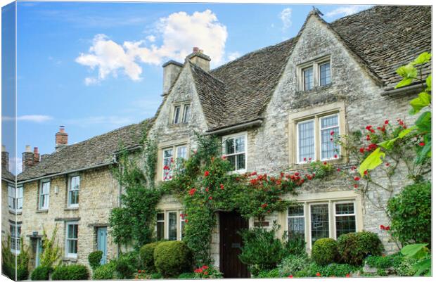 Burford Cotswolds Cottages Canvas Print by Alison Chambers