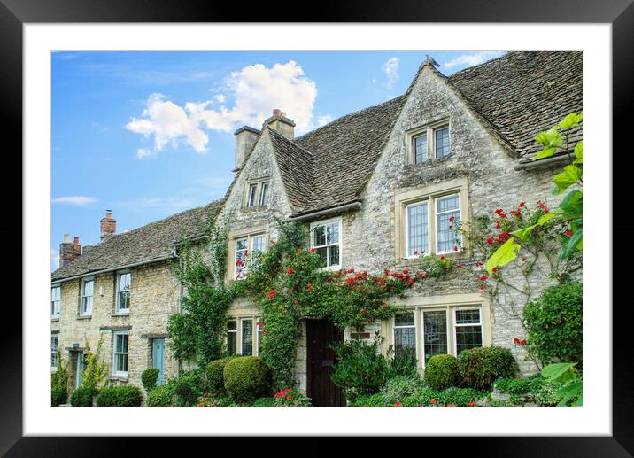 Burford Cotswolds Cottages Framed Mounted Print by Alison Chambers