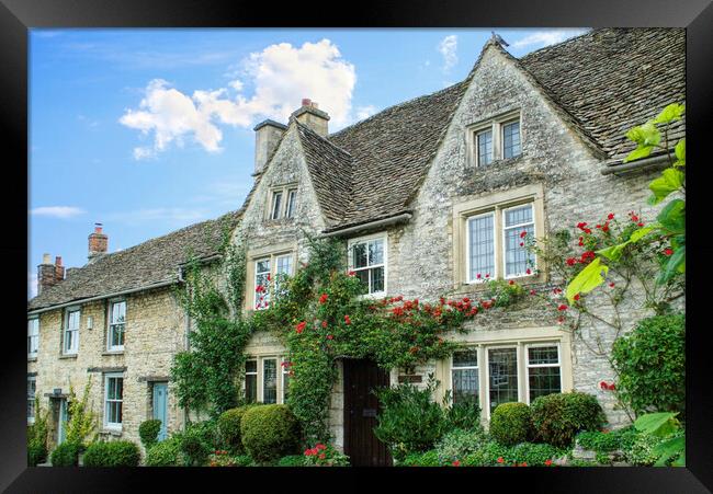 Burford Cotswolds Cottages Framed Print by Alison Chambers