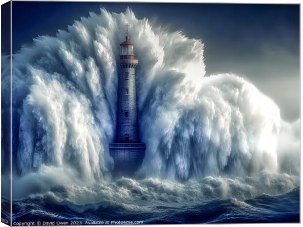 Lighthouse Storm Canvas Print by David Owen