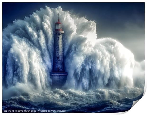 Lighthouse Storm Print by David Owen