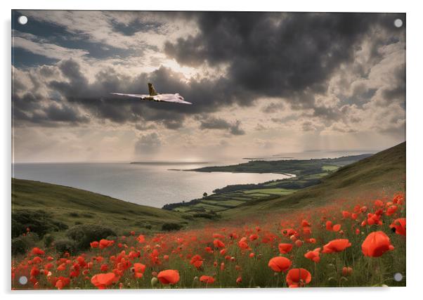 Skies of Remembrance: Vulcan's Poppy Flight Acrylic by J Biggadike