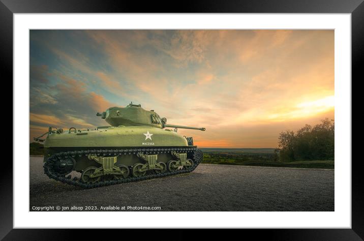 Normandy D day tank. Framed Mounted Print by John Allsop