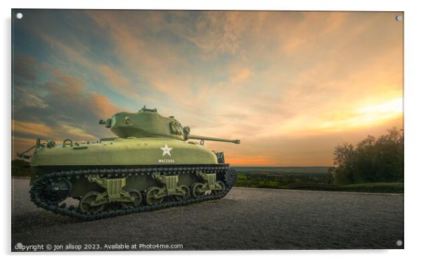 Normandy D day tank. Acrylic by John Allsop
