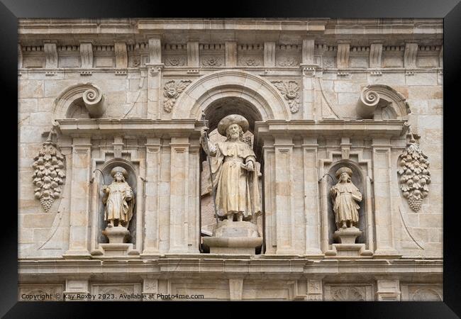 St James the pilgrim - Santiago de Compostela Cathedral Framed Print by Kay Roxby