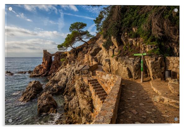 Watchman Path In Lloret de Mar On Costa Brava In Spain Acrylic by Artur Bogacki